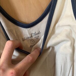 Universal Thread Cream and Navy Tank Top